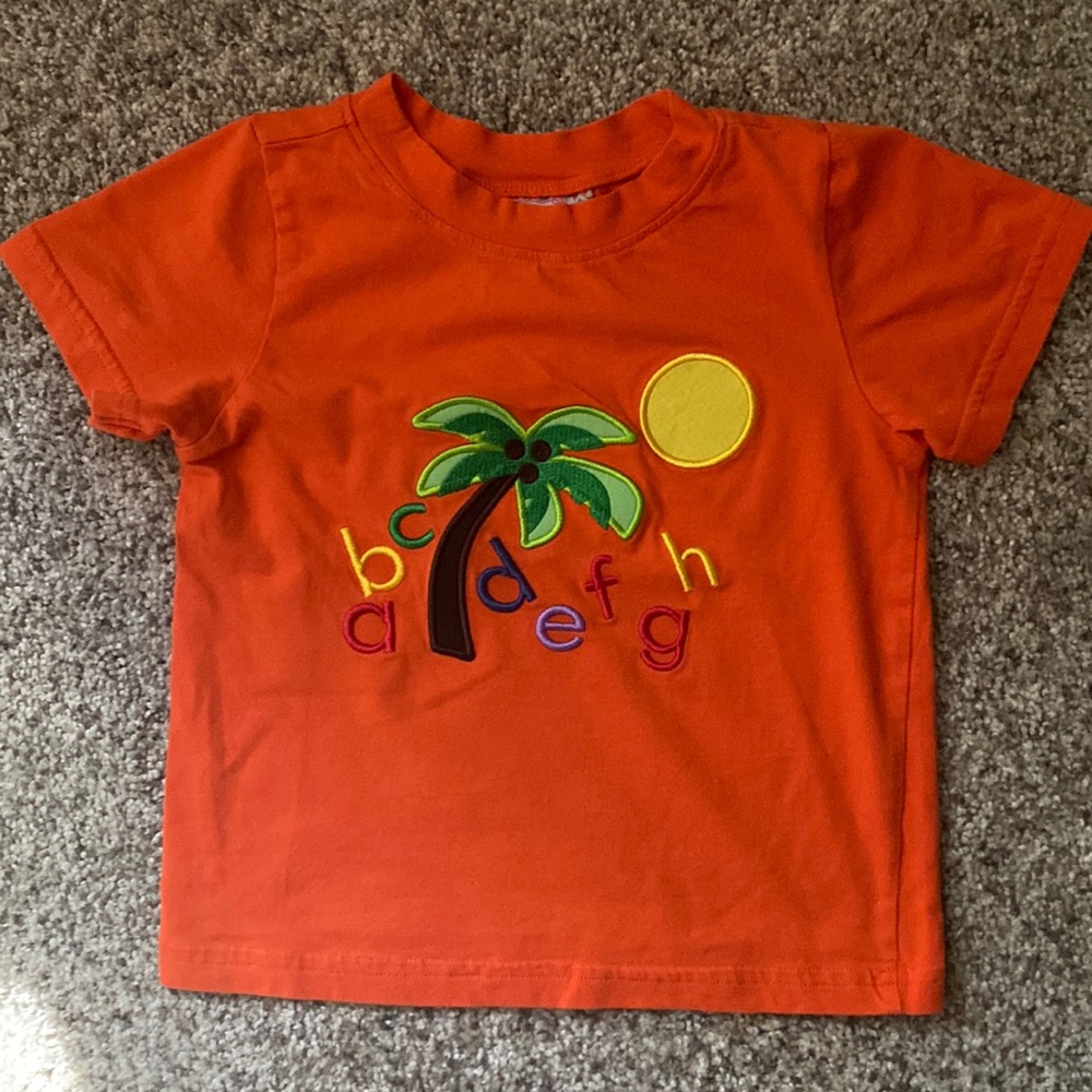 2T Smocked Polkadot ABCs Shirt
